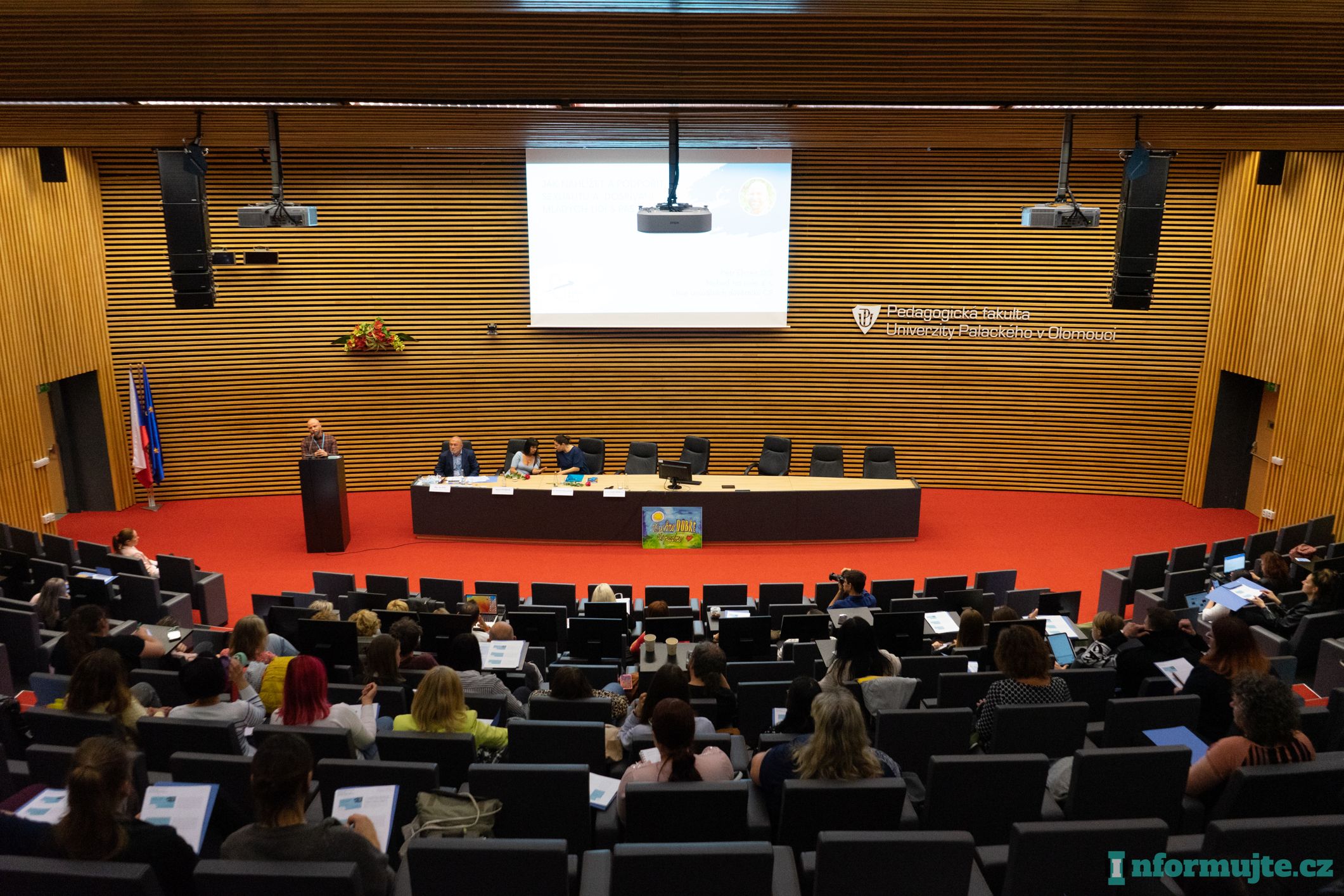 1. conference about autism, manifestation of autism and how autistic people view the world at the auditorium of Faculty of Pedagogy UPOL.