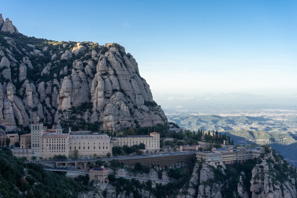 Montserrat Monastery from Creu de Sant Miguel vantage point.