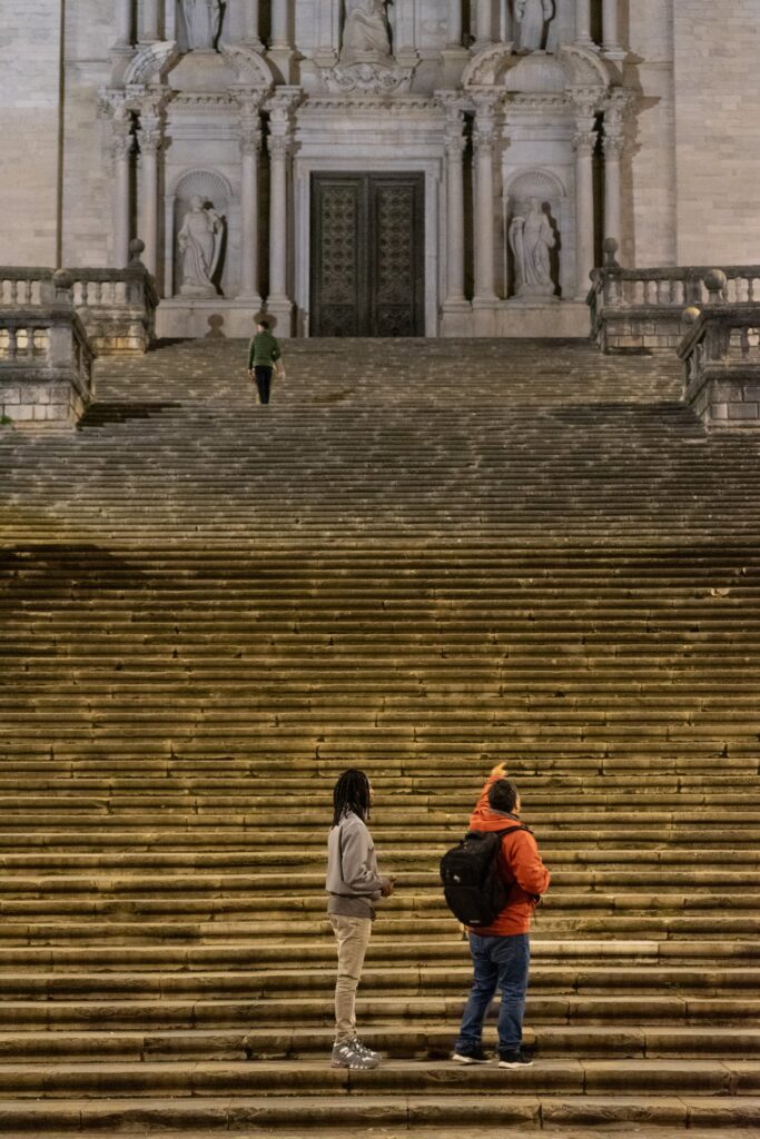 In front of the Girona Cathedral