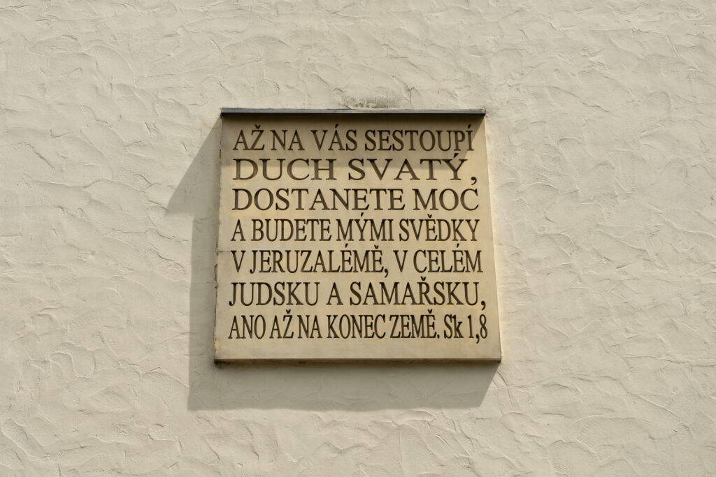 Signboard on the Church of the Holy Spirit in Sumna