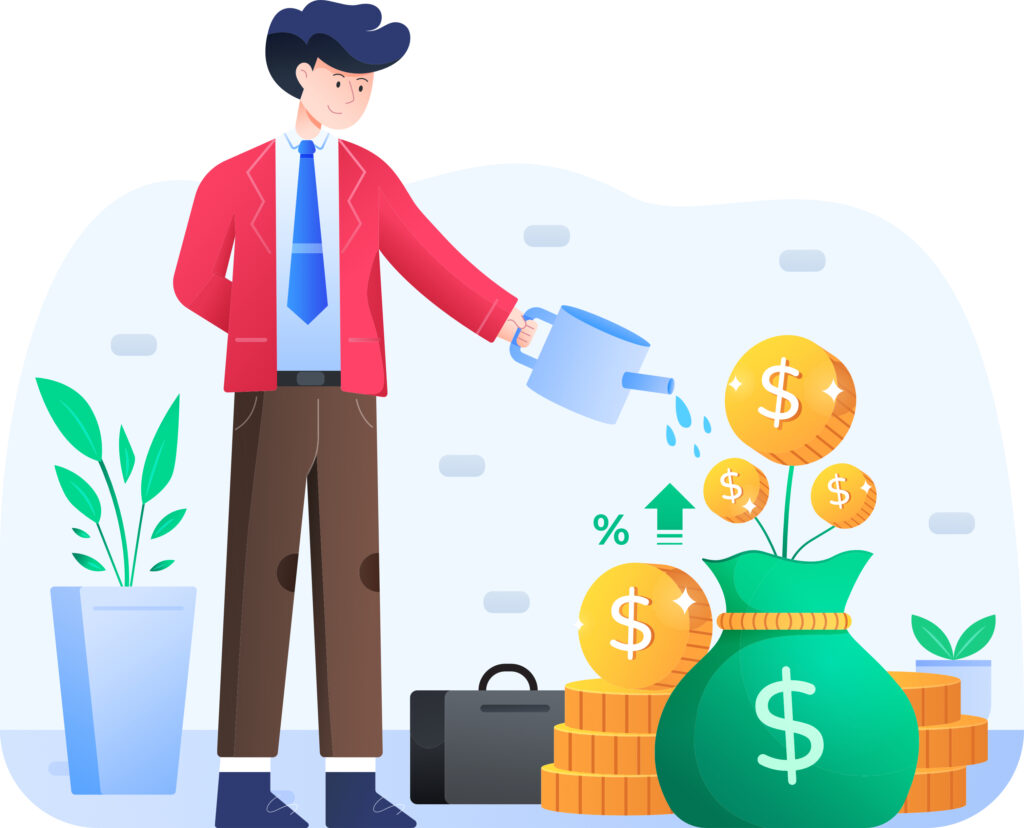 Properties instead of a garden. Source: <a href="https://www.vecteezy.com/free-vector/finance" target="_blank">Finance Vectors, Vecteezy</a>.