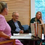 Guests Ondrej Müller and Lucie Hlavinkova at a Book café talk: Books of courage and adventure.