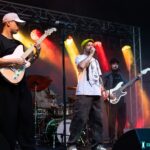 Kato with Prago Union at a concert includign an album release at Energy Pub in Prague.